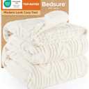 Bedsure GentleSoft Fleece Blanket Queen Size for Bed - Super Soft & Cozy, Fluffy Blankets for Women & Girls, Ideal for Sofa & Couch, Off White, 90x90 Inches