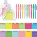 2 x Harloon 12 Sets Cat Sticky Notes, Cat Lover Xmas Gifts Include 12 Cute Sticky Notes(360 Sheets) 12 Pens 12 Organza Bags, 3x3 Inch, Adhesive Memo Pads Xmas Stocking Stuffer for Coworker Office Supplies