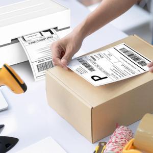 Fuxury Thermal Labels 4x6 500 Labels Fanfold Direct Shipping Label with Perforated and Strong Adhesive Mailing Stickers Paper Thermal Printer Sticker for Most Printer Shipping Supplies