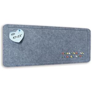 Feltor Felt Bulletin Board, 47"x23" Vision Board Contains 20 Push Pins School Home Wall Acoustic Panel - Gray