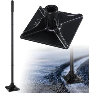Steel Tamper Tool, 58" Heavy Duty Garden Landscaping Tools with Long Handle, 8x8 Square Dirt Hand Tamper Gardening Tool Set with Rubber Grip for Leveling Ground, Soil, Sand, Driveway