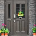 2 x St. Patrick's Day Shamrock Wooden Door Hanging Sign - Lucky Irish Welcome Decor with Rope, Handmade Wood Wreath for Front Door Wall Home Decorations, St. Paddy's Party Housewarming Gift