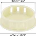 MECCANIXITY 32PCS 35mm(1 3/8") Beige Plastic Hole Plugs, Flush Type Panel Hole Plugs Insert End Caps for Locking Hole Tubes Furniture Cabinet