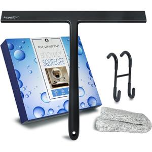 All-Purpose Silicone Shower Squeegee - 12 inch Upgraded Version Cleaner for Shower Glass Door Bathroom Mirror Car Window Tile - Black