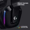 Logitech G733 Lightspeed Wireless Gaming Headset, Suspension Headband, Lightsync RGB, Blue VO!CE Mic, PRO-G Audio Black, Gaming Headset Wireless, PC, PS5, PS4, Switch Compatible