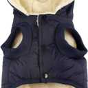 Vecomfy Fleece Lining Extra Warm Dog Hoodie in Winter for Medium Dogs Jacket Pet Coats with Hooded,Blue L