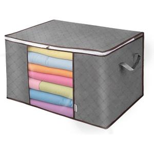 2 x Non-Woven Clothes Storage Bag 90L - Large Capacity Dustproof Organizer with Clear Window for Seasonal Wardrobe