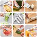 OneNine 3-in-1 Multifunctional Rotary Paring Knife, 360  Rotation Peeler, Stainless Steel Peeler Julienne Cutter Slicer, Household Kitchen Peeling Knife Suitable for Most Fruits and Vegetables.