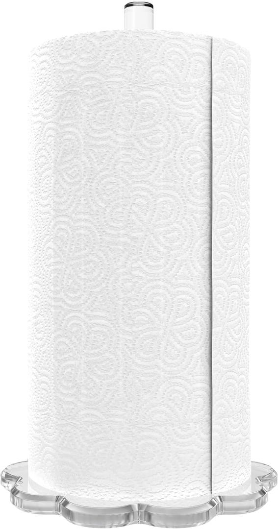 Clear Acrylic Paper Towel Holder w/Scalloped Base