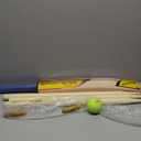 SPORTAXIS- Wooden Cricket Set- Contains Bat, 2 Light Tennis Balls, 3 Stumps, 2 Bails and Stylish Carry Bag- Perfect for Beach and Backyard Cricket for Kids.