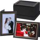 50 Count Photo Frame Cards with Envelopes 4x6 Paper Picture Frame Notecards Photo Card Holder and Envelopes Set for Christmas Wedding Birthday Classroom DIY (Black with Gold Lining)
