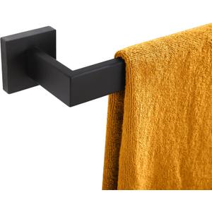 KOKOSIRI 28-Inch Single Towel Bar, Bathroom Kitchen Towel Holder, Wall Mounted SUS304 Stainless Steel Towel Rack, Matte Black, B4003BK-L24