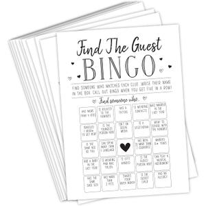 Your Main Event Prints Find The Guest Bingo Game for Bridal Shower, Baby Shower, and Bachelorette Parties - 50 Game Cards Included