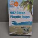 Turbo Bee 300 Pack 9oz Clear Plastic Cups,Disposable Crystal Drinking Cups,PET Plastic Party Cups for Wine,Juice,Iced Coffee and Cold Drinks