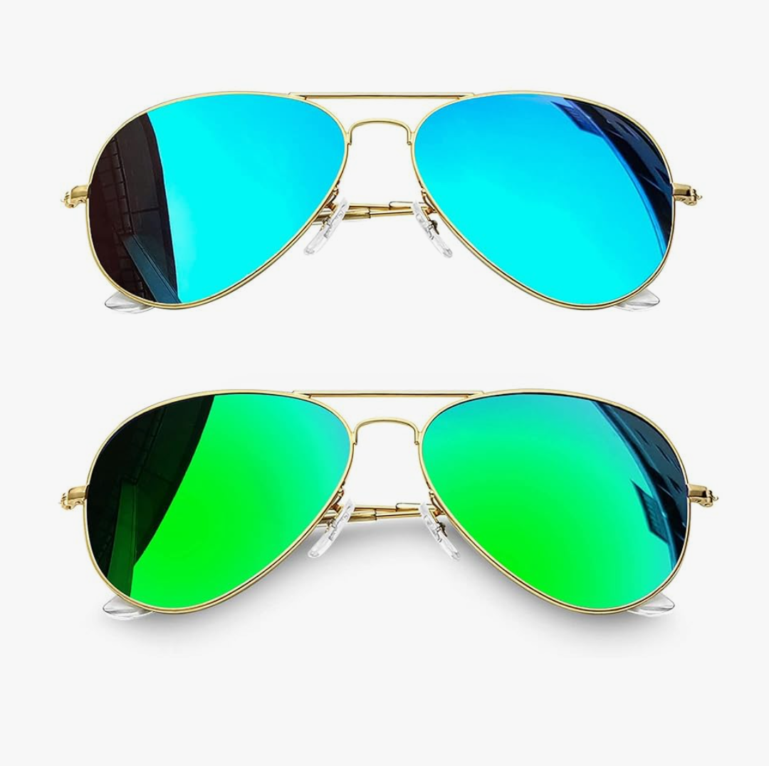 Joopin Polarized Metal Aviation Sunglasses Men, Classic Military Sun Glasses Women, Rectangle Shades UV400 Protection Costume