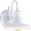 LONEDRUID Dusk to Dawn Sensor Outdoor Gooseneck Barn Light Fixtures White Exterior Wall Sconce Lighting Waterproof Outside Porch Lantern Rustic Wall Mount Lamp for House Garage Farmhouse