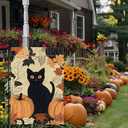 Fall Black Cat Pumpkin Garden Flag Double Sided 12x18 Outdoor Decor