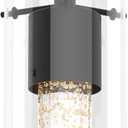 Tawson Alice 1-Light Pendant Ceiling Light Fixture, Integrated Led and Premium Bubble Glass, for Kitchen Island, Hallway, Entryway, Passway, Dining Room, Bedroom, Balcony Living Room (Black)