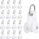 uxcell 50Pcs Curtain Track Rollers Curtain Rail Pulleys Runners Plastic Ceiling Gliders with Dual Wheel Roller for Window Tracks Carrier Accessories (White) (1.1 x 0.64 inch)