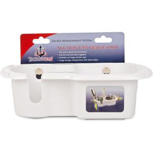 T-H Marine Tackle Titan Boat Gear Caddy Organizer - Weatherproof Fishing Gear Storage with Suction Cup Installation - Large White Tackle Storage Solution for Drinks, Tools, and Accessories, Set Of 2