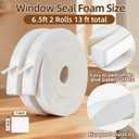 Air Conditioner Foam-2 Rolls, 1 Inch Wide X 1 Inch Thick Total 13 Feet Long, Open Cell Foam Insulation Weather Seal (6.5ft x 2 Rolls)