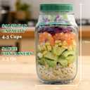 TOPMELON Salad Pod Mason Jar with Side Open, Portable Salad Container, Salad Jar with Dressing Cup, Suitable for Work, Outdoor, Travel (2PCS)