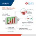 Lithonia Lighting Basics LED Exit Sign/Emergency Light Combo, Red/Green Switchable Exit Sign and Emergency Lights for Business, 2-Head Fixture, Round Lights, Remote Capacity, White (ECRG HO RD M6)