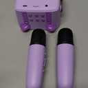 Mgaolo Upgraded Mini Karaoke Machine Toy for Kids, Portable Bluetooth Speaker with 2 Wireless Mics, Emoji & Colorful LED Lights, Home Travel & Party Play Gifts for Boys Girls (Purple)