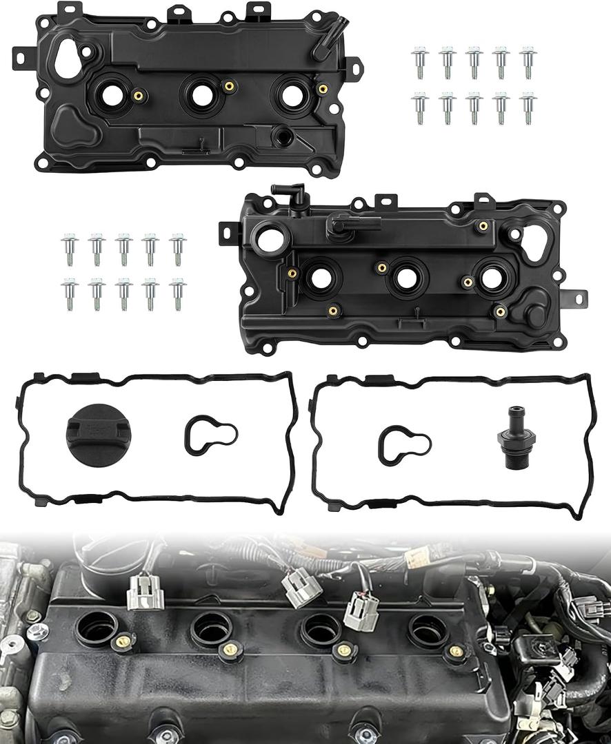 Upgrade Engine Valve Cover Kit Left & Right with Gasket & Bolts Compatible with 3.5L 2007-2014 Altima & 2009-2014 Murano & 2013-2015 Pathfinder & More. Replace# 13264-JP01A 13264-JP01B