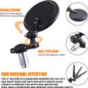 ORAEVY Universal Motorcycle Mirrors - 3 Inch Round 7/8" bar Folding Bar End Side Mirror Compatible with Ebike Honda Scooter Suzuki Yamaha Kawasaki Victory Harley Ducati and More