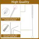 Straw Brush Cleaner with 304 Stainless Steel Handle,Straw Cleaner Brush Extra Long 12 Inch,Extra Wide 12mm Straw Cleaning Brush for Baby Bottles,Sippy Cups and Stanley Cups(6-Pack).