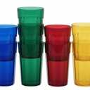 Honla 10 oz Small Drinking Glasses,BPA Free Cups,Unbreakable Plastic Tumblers,Set of 10 Highball Water Juice Cups for Kids/Adults in 5 Assorted Colors,Dishwasher Safe