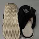 Cute Women's Memory Foam House Slippers - Fuzzy Plush Faux Fur Slippers with Bow Butterfly Tie - Anti-Skid Indoor/Outdoor Gifts for Women, Moms & Ladies (38-39, Black)