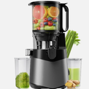 Cold Press Juicer, 5.8" Wide Feed Chute Juice Extractor Machine with 400W, High Juice Yield, Slow Masticating Juicer for Whole Vegetables & Fruits, Dark Grey