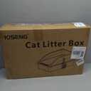 Stainless Steel Cat Litter Box, Extra Large XL Odor Free Metal Litter Box with High Sides Lid, Open Top Litter Pan Include Scoop Easy Cleaning Kitty Cat Box Anti-Urine Leakage, Non-Sticky