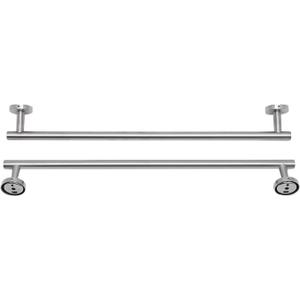 2 Pieces Silver Bathroom Towel Bar, Towel Bar for Bathroom, Hand Towel Holder, Bathroom Towel Rack 18/8 Stainless Steel Wall Mount Brushed Steel, Total Length 24 Inch