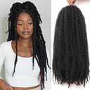 Marley Twist Braiding Hair 18 Inch 8 Packs, Natural Kinky Texture, Easy to Separate, Tangle Resistant, Low Shedding, Soft Lightweight Marley Hair for Twist and Protective Styles (1B)