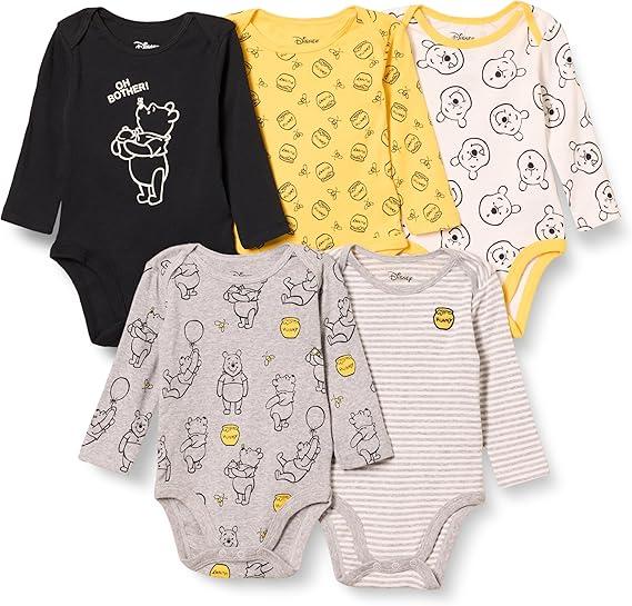 Amazon Essentials Disney, Star Wars Unisex Babies' Long-Sleeve Bodysuits, Pack of 5, Size 3M