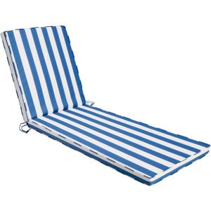 Outdoor Chaise Lounge Cushions, 80x26x3 in, Sky Blue White Stripes