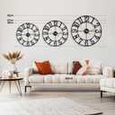 HAITANG Wall Clock Large 18 Inch Round Black Metal Silent Non Ticking Battery Operated Modern Vintage Decorative Clock for Living Room Bedroom