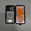 Lanhiem Magnetic for iPhone 16 Pro Case, IP68 Waterproof Dustproof Case, [Compatible with Magsafe] [Built-in Screen Protector] Full Body Heavy Duty Rugged Phone Cover 6.3 inch, Black/Clear