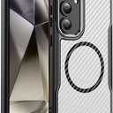 Magnetic Case for Samsung Galaxy S24 FE Compatible with MagSafe, Translucent Matte Anti-Fingerprint Back Slim Shockproof Protection Phone Case for Samsung Galaxy S24 FE 5G (Black)