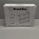 SNTD Bread Box - Kitchen Countertop Bread Storage Container with Bamboo Cutting Board, Adjustable Vent Hole Dials, Black