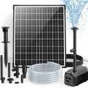 POPOSOAP 30W Solar Fountain Pump, 430GPH Solar Pond Pump with Adjustable Flow, 6.6FT Water Pipe for Outdoor Garden Ponds, Fish Tank, Backyard Water Features
