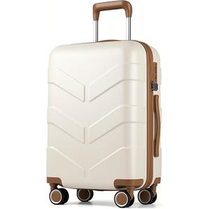 TILYMOL Hardside Carry On Luggage 22x14x9 Airline Approved with Spinner Wheels, Lightweight 20-inch Carry-On Suitcase for Men & Women, White