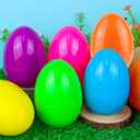 12 PCS Jumbo Easter Eggs 6 Inch Colorful Giant Plastic Easter Eggs Fillable Large Suprise Egg for Easter Themed Hunt Basket Stuffers Fillers Filling Treats Party Favors Classroom Prize Supplies