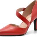 Women's Closed Toe Red Heel Pointed Toe Pumps 3 inch Dress Shoes for Women (red pu. 11)