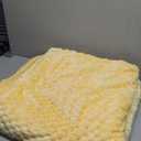 Excervent Flannel Fleece Throw Blanket (90x90 inches), Hexagon Jacquard Decorative Fuzzy Blankets for Household, Camping, and Travel, Super Soft Cozy, Suitable for All Seasons, Light Yellow