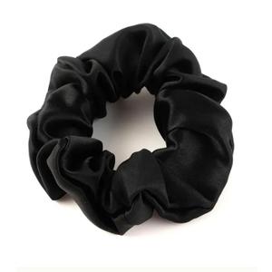 Bunnikins & Clover Silk Scrunchies for Hair Sleep, 100% Mulberry Silk Hair Tie for Curly Hair with Elastic Band, Thick Elastic Hair Scrunchie for Women Girls (1pc,Champagne)