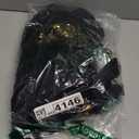 Women's 1920s Gatsby Inspired Sequin Beads Long Fringe Flapper Dress w/Accessories Set (3X-Large, Black&gold)